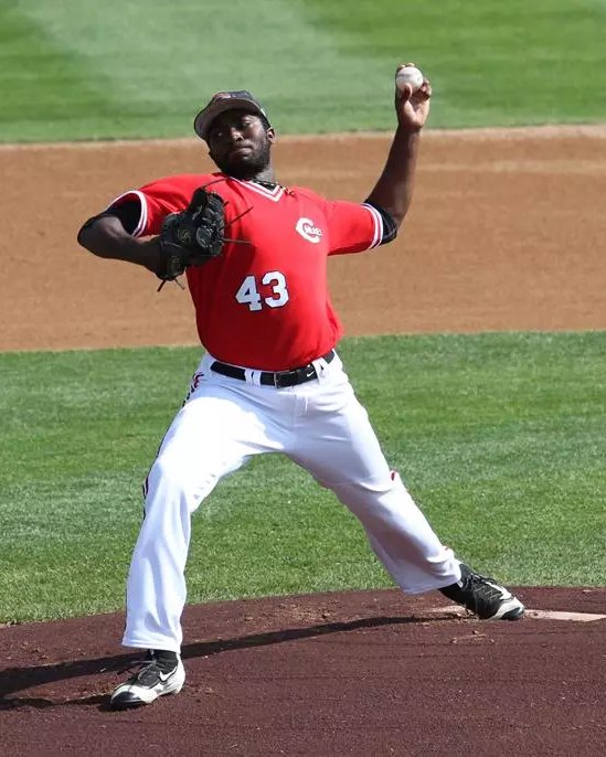 Tyler House pitching for the Mules